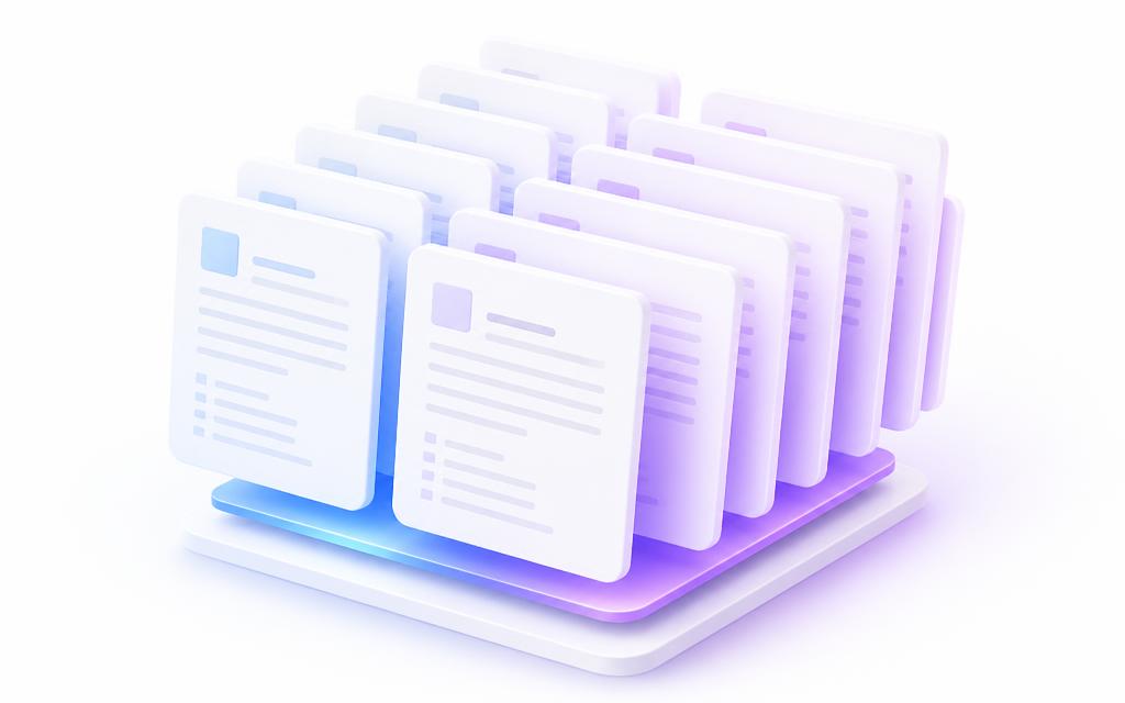 Stacked library of prompt documents